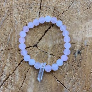Rose Quartz + Clear Quartz Bracelet